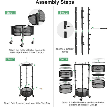 5-Tier Rotating Fruit & Vegetable Storage Rack