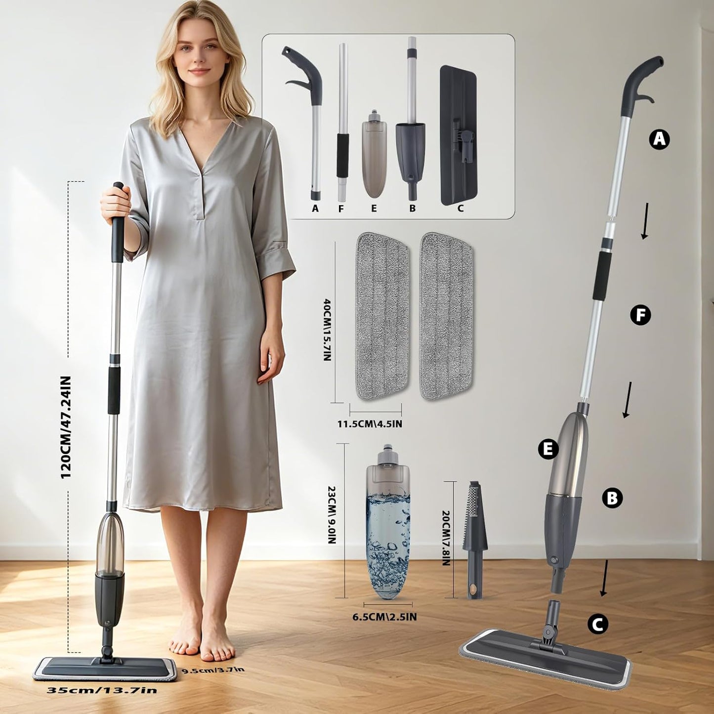 Spray Mop with 360° Rotation
