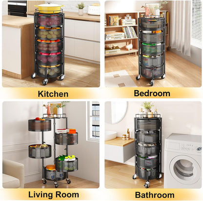 5-Tier Rotating Fruit & Vegetable Storage Rack