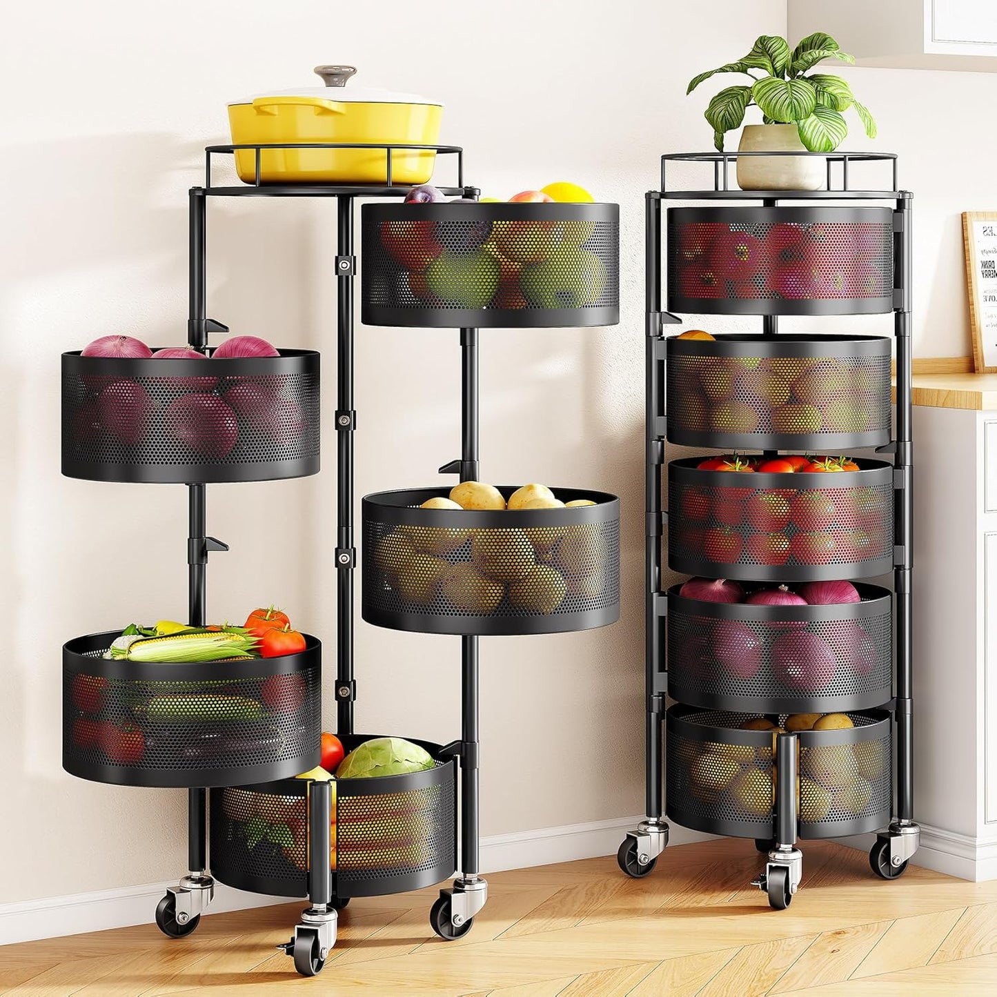 5-Tier Rotating Fruit & Vegetable Storage Rack