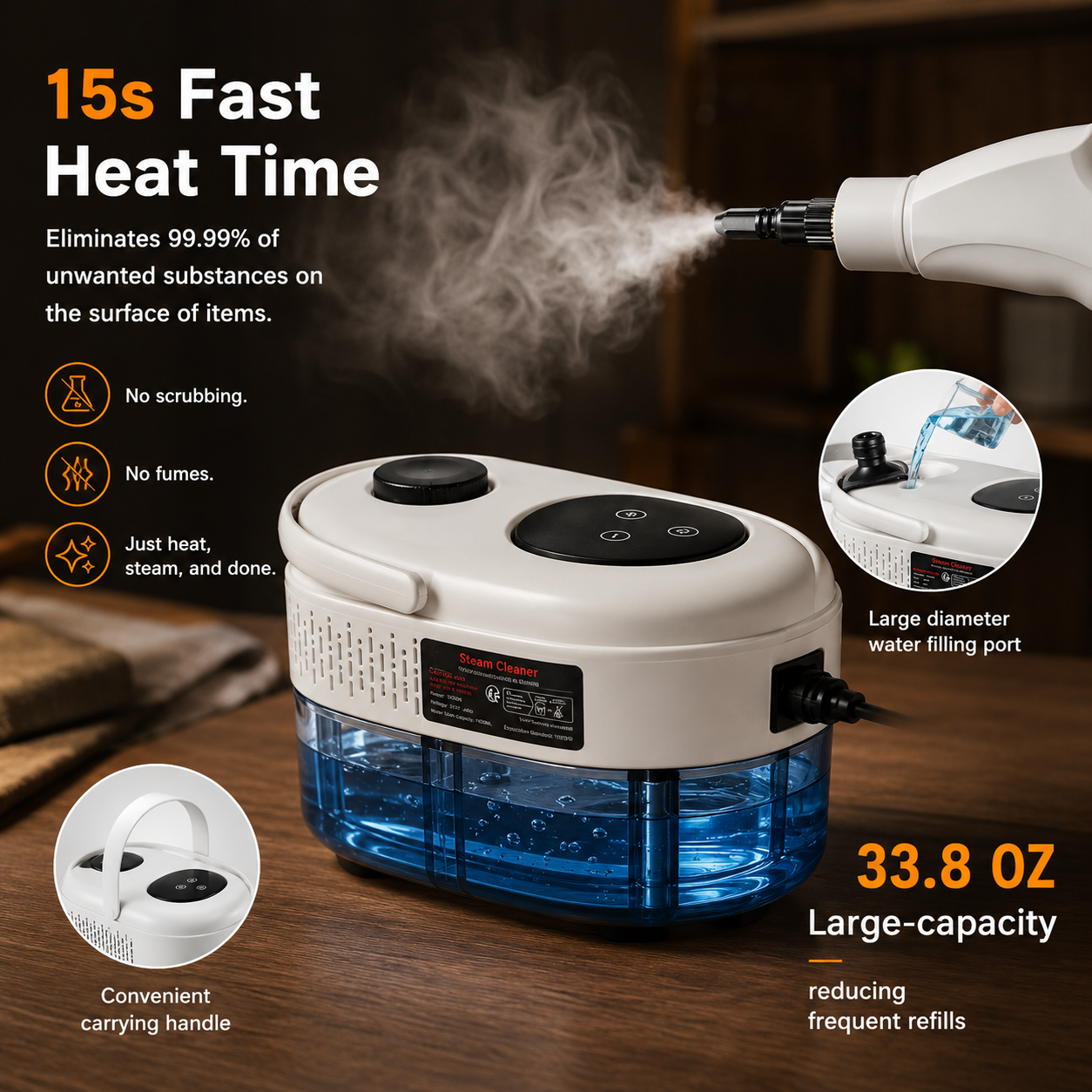 PureSteam Pro - Handheld Steam Cleaner